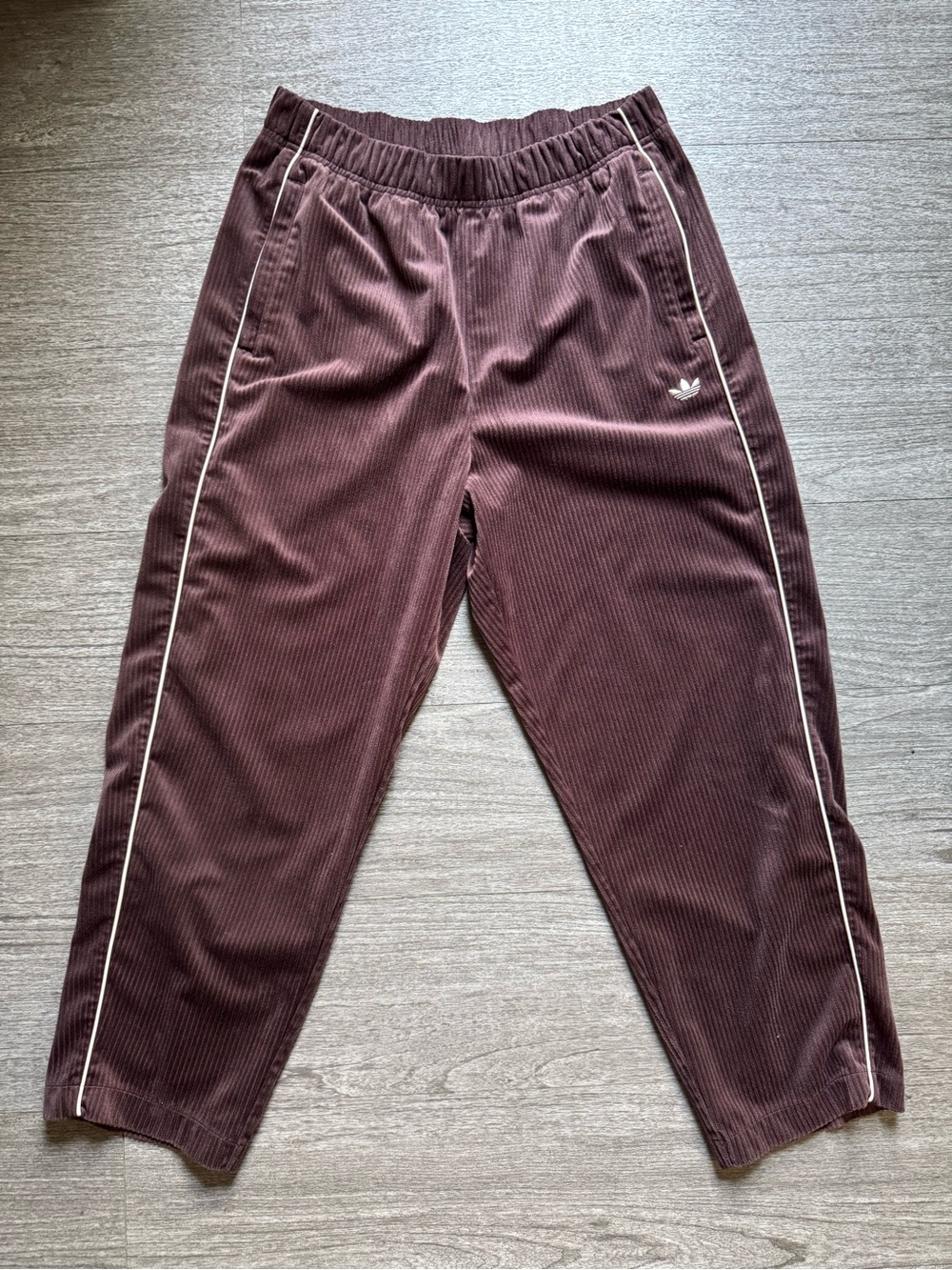adidas Brown Corduroy Trefoil Pants sz S - Picture 3 of 8